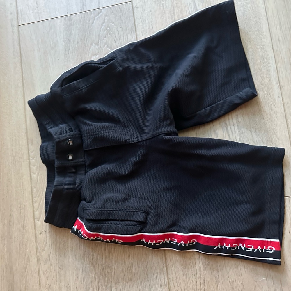 Givenchy Black Shorts with Bold Red Accent